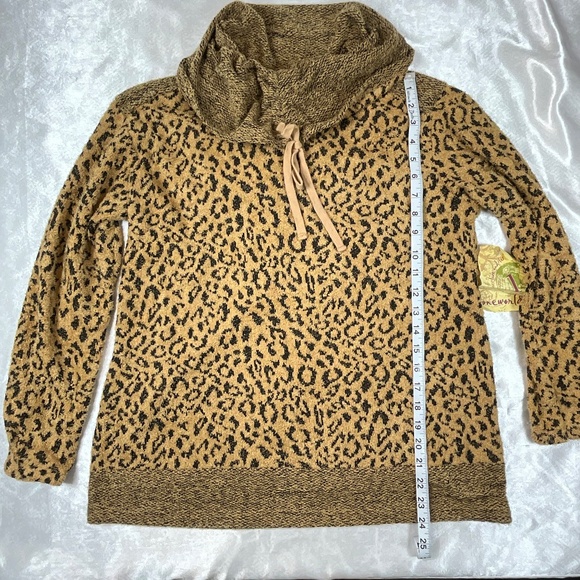 One World Leopard Print Cowl Neck Sweater Small NWT Cozy Chic Fall Tunic - Picture 12 of 12